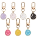 Colorful smiley face alloy keychains with gold plating for handbags and accessories - Large Smiley Mixed Colors