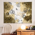 Arazzo astratto in marmo con linee dorate e paesaggio a inchiostro per pareti - 90x60cm / Paesaggio a Inchiostro e Linee Dorate (27)