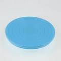Mini 360-degree rotating cake turntable with flexible carbon steel bearing in light blue - Blue