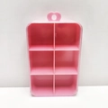 Organizer in plastica rosa a 6 scomparti con manico a cuore e coperchio - Rosa 6 scomparti