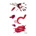 Halloween temporary tattoo sheet featuring bloody handprint and muscle tear scars WM-003 - 60*105mm / Blood Handprint and Scythe Wound Style(WW-03)