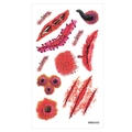 Realistic Halloween scar tattoo sticker featuring deep bloody wounds and stitches - 60*105mm / Ulceration and Sutured Deep Cut Style(WW-10)