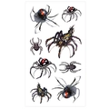 Halloween temporary tattoo sheet featuring 8 hyper-realistic 3D spider designs on white back - 60*105mm / 3D Realistic Spiders Collection Style(WW-43)