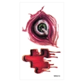 Halloween tattoo sticker WW-014 featuring realistic green eyeball and bloody red puzzle piece - 60*105mm / Realistic Eyeball and Blood Puzzle Style(WW-14)