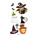 Halloween temporary tattoos set with cute ghost cat and pumpkin stickers WM-023 - 60*105mm / Cartoon Little Wizard and Ghost Style(WW-23)