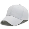 Classic white cotton baseball cap with six-panel structure and curved brim design - Adjustable / White