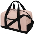 Mini sac de sport 14 pouces rose et noir avec bandoulière réglable et poche - 35.56x20.32x20.32cm / Rose Clair