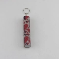 Refillable 10ml diamond-encrusted perfume bottle keychain with red and purple rhinestones - Heart