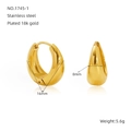 Orecchini a cerchio in acciaio inossidabile placcato oro 18k con diametro di 16mm - 16mm / Oro