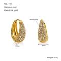 Vergoldete Edelstahl-Ohrringe mit Mikro-Strasssteinen Modell Nr. 1748 Design - Groß (17MM) / Gold