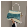 Borsa a tracolla stile graffiti tie-dye bianco e verde acqua con finiture dorate - Blu