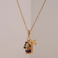 Qy8016 [copper Pendant] Global Photography Travel Necklace Gold