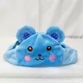 Blue plush pet panda headband with soft faux fur and polka dot ear details - Small / Blue Bear