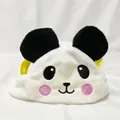 Cute panda plush pet hat with soft white fleece fabric and black ear details - Panda