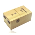 Useless Box wooden novelty toy with toggle switch and engraved text on light wood finish - Light Wood (Useless Box)