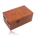 Useless Box wooden toy in red-brown finish with Merry Christmas engraving and toggle switch - Dark Wood (Merry Christmas)