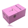 Pink wooden Useless Box with 'Marry Me' print and mechanical toggle switch - Pink Wood (Marry Me)