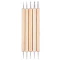 Set of 5 double-ended wood handle dotting tools with metal ball tips for clay pottery - 5Pcs Wooden Handle Stylus Tools