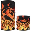 Seamless magic headwear with orange flame pattern on black fabric for cycling and hiking - Black Orange Flame