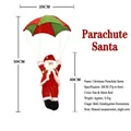 50cm hängender Weihnachtsmann mit rot-grünem Fallschirm als Weihnachtsdekoration - 30cm