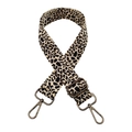 Adjustable 3.8cm leopard print bag strap with durable metal buckles for crossbody bags - Beige Leopard + Gunmetal Buckle