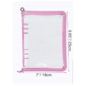 Pink transparent jewelry organizer bag with flower zipper, 25x18cm size specifications - Pink Zipper Cover