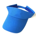 Détail de la visière en coton bleu avec texture sergé et fermeture velcro réglable - Adulte 56-60cm / Bleu Royal