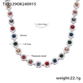 Txp129 - Steel Colored Zircon Necklace