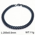 Minimalist black stainless steel Cuban chain bracelet sized 200x5.5mm weighing 11g - 5.5mm Black