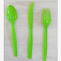 Leuchtend grünes Plastikbesteck-Set mit Gabel, Messer und Löffel für Hawaii-Partys - Grüne Kunststoffmesser 16 Stück