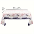 Gender reveal party tablecloth with pink and blue teddy bear design, size 130x220cm - Ink Style Gender Reveal Tablecloth / Rectangle