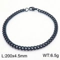 Black stainless steel Cuban link chain bracelet 200x4.5mm size and 6.5g weight details - 4.5mm Black
