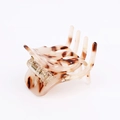 Beige acetate bow hair claw clip with tortoise shell pattern and spring mechanism - Arc Hair Claw / Purple White Marble