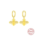 Orecchini a cerchio ape in argento sterling S925 dorato con marchio di autenticità 925 - Oro