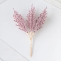 Artificial pink cedar branch with soft textured plume for DIY floral arrangements - Burgundy