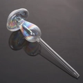 Iridescent mushroom glass self-watering globe for potted plants on a black background - 1 Piece