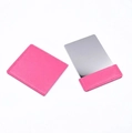 Specchio portatile in acciaio inox con custodia in pelle PU rosa e linguetta - Rosso Rosa