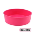 Round silicone cake baking mold in rose red color with a smooth food-grade surface - Rose Red