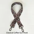 Ethnic geometric pattern bag strap in coffee brown with gunmetal adjustable swivel hooks - Classic Coffee Style / Gunmetal Hooks