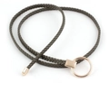 Slim woven dark grey-green waist belt with golden round buckle for elegant dresses - Army Green