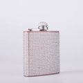 Rose gold stainless steel hip flask covered in sparkling rhinestones with a matching cap - 6oz / 304 Rose Gold Rhinestone Cap 180ml
