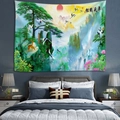 Pastoral tapestry with Pine and Crane landscape art for bedroom wall hanging decor - Style 39
