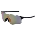 Lunettes de cyclisme de sport avec verres dégradés colorés et monture noire mate - Noir Violet Film