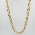 Collana a catena a fune ritorta classica da 60cm in oro KC da uomo con finitura lucida - Catena a corda intrecciata / 1cm di spessore x 60cm di lunghezza / Oro