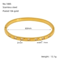 Pulsera de acero inoxidable chapada en oro con circonitas para muñeca de 60 mm - Estilo Circón(ZB1885G)