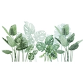 Dettaglio di adesivi murali acquerello con foglie di monstera e banana su sfondo bianco - 30*90CM*2 pezzi Layout