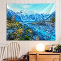 Landscape wall tapestry featuring snow mountain and blue glacier for bedroom decor - Style 20