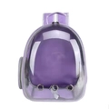 Purple pet carrier backpack with clear window and breathable holes for small cats - Side-open Purple Panoramic