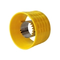 Manual corn peeler in yellow plastic shell with circular stainless steel serrated blade - Bag Packaging / Yellow