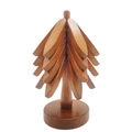 Brown wooden Christmas tree insulated hot pad and table mat for kitchen decor - 4Pcs / Black Walnut